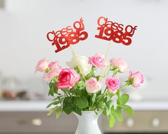 Set of 3 Class of 1985, 1985 Class Reunion Centerpiece, Class of 1985 decorations, Class Reunion 1985 props, ANY YEAR, 40th Class Reunion