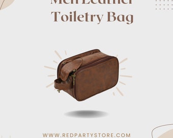 Personalized Leather Toiletry Bag, Leather Dopp Bag, Groomsmen  Christmas, Anniversary, Gift for Dad, Men's Leather Toiletry Bag, Gift Him