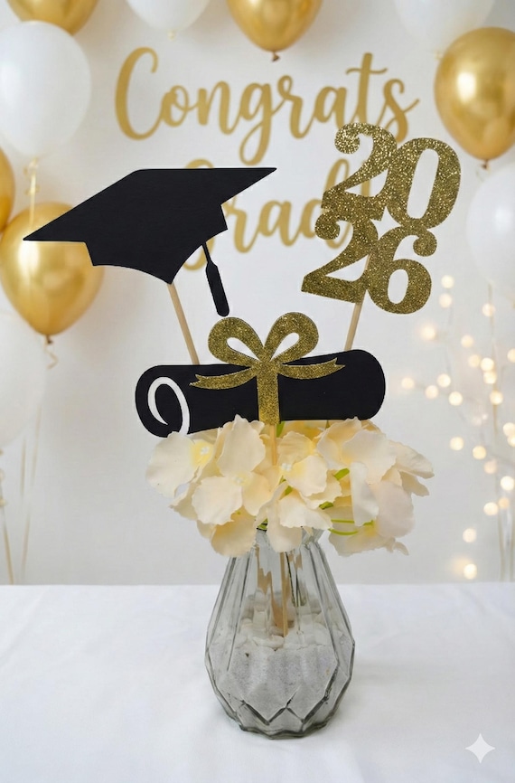 Graduation Centerpieces, Graduation Centerpiece Sticks, class of 2026, Graduation party Decoration, 2026 picks, Graduation 2026, prom 2026