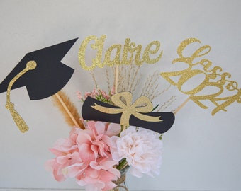 Graduation Party Decorations 2024, Orange Graduation Centerpiece Sticks,  Grad, Cap, Diploma, Class of 2024, Graduation Decoration 2024, 2024 