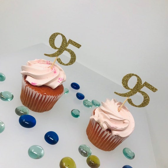 95th Birthday Cupcake Toppers, Birthday Decoration, 95 cupcake topper, Cupcake toppers, anniversary topper, class of "95