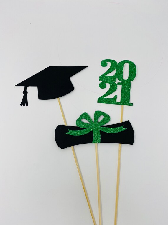 Graduation party decorations 2021, Graduation Centerpiece Sticks, Grad ,Cap ,Diploma , class of 2021, graduation decorations, prom 2021