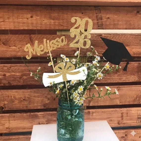 Graduation party decorations 2026, Graduation Centerpiece Sticks, Grad 2026, custom name centerpiece, Graduation table decor, Class of 2026