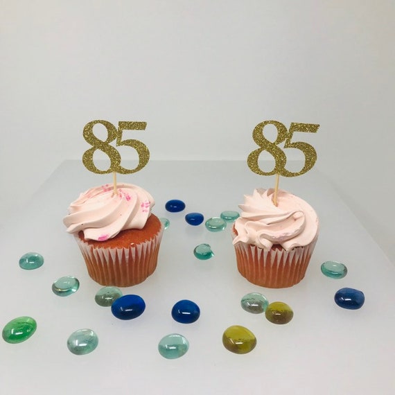 85th Birthday Cupcake Toppers, Birthday Decoration, 85 cupcake topper, Cupcake topper, anniversary topper, class of "85