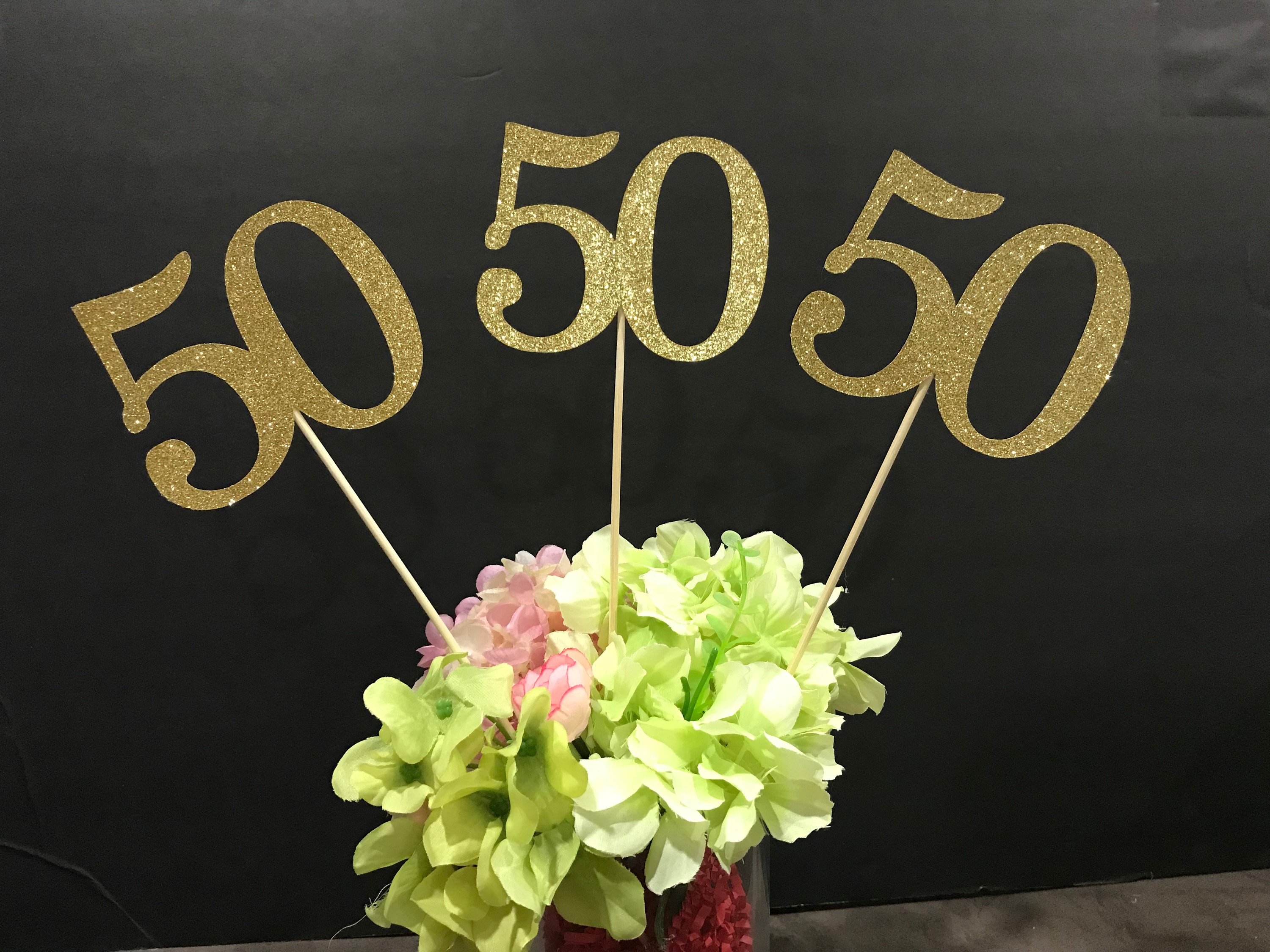 Set Of Three 50 Birthday Centerpiece 50th Anniversary 50th