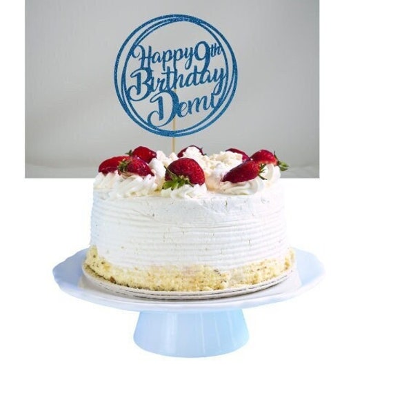 Birthday Cake Topper, Any number, Personalized cake topper, Circle Birthday Topper, Birthday Cake, Cake Topper, HBD topper