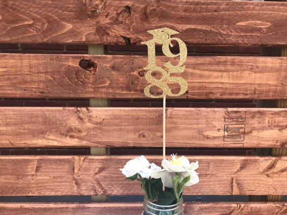 Set of 3 sticks, 1985 Class Reunion Centerpiece, 35 years class Anniversary, 35th Celebration, Centerpieces, Class Reunion Decoration