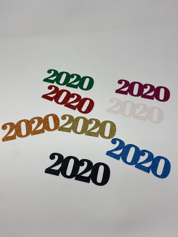 Set of 6, Graduation party decorations, 2021 cutout, 4" glitter Paper Die Cut, 2021 glitter decoration, Graduation party - Prom 2021