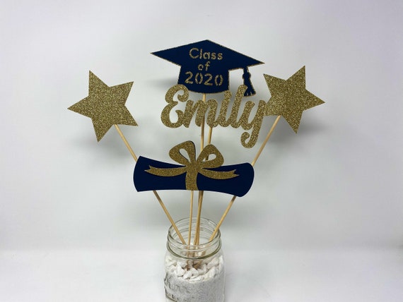 LANKBACK 2023 Graduation Centerpiece Sticks,Class of 2023 Table Toppers for Graduation Decorations,Graduation Party Centerpieces for Tables 12 Pieces