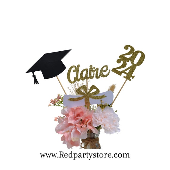 Graduation party decorations 2024, Graduation Centerpiece Sticks, Grad 2024, custom name centerpiece, Graduation table decor, Class of 2024