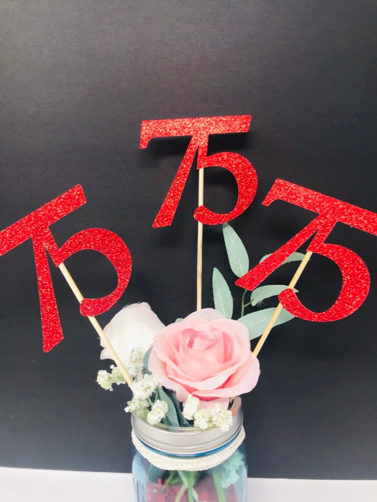 Birthday Centerpiece 75th Anniversary 75th Celebration 75th - Etsy