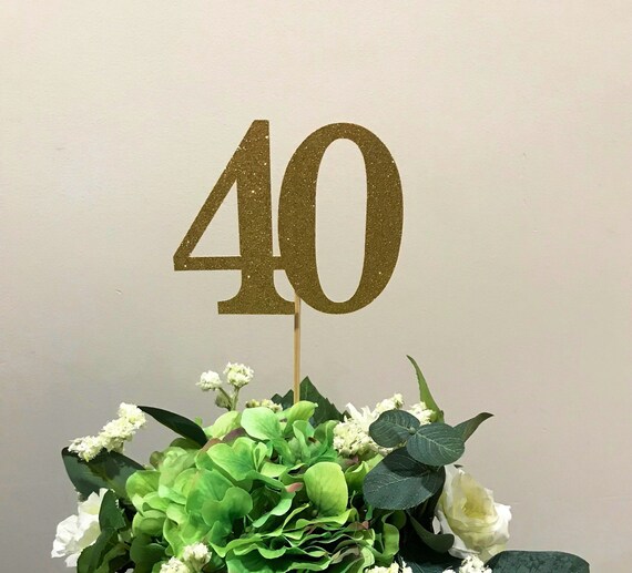 Set of 3 sticks, Birthday Centerpiece, 40th Anniversary, 40th Celebration, Centerpieces, 40 Birthday Decoration