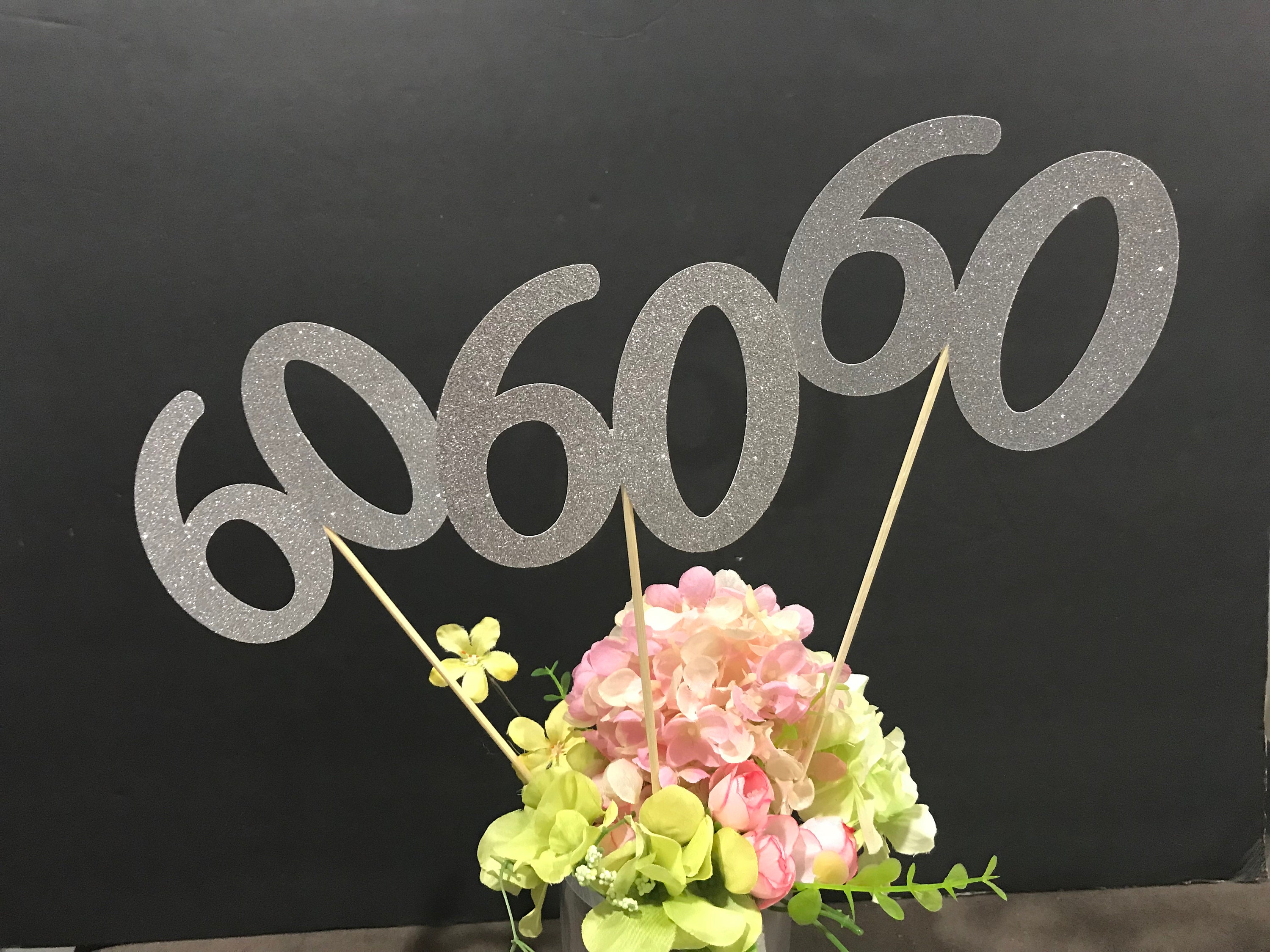 Set of 3 sticks, Birthday Centerpiece, 60th Anniversary, 60th