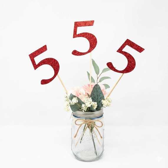 Birthday Centerpiece, 5th Anniversary, 5th Celebration, Five years old Decoration, 5, Birthday 5, Fifth Birthday, Birthday Decoration