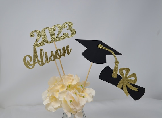 Graduation party decorations 2024, Graduation Centerpiece Sticks, Grad 2024, custom name centerpiece, Graduation table decor, Class of 2024