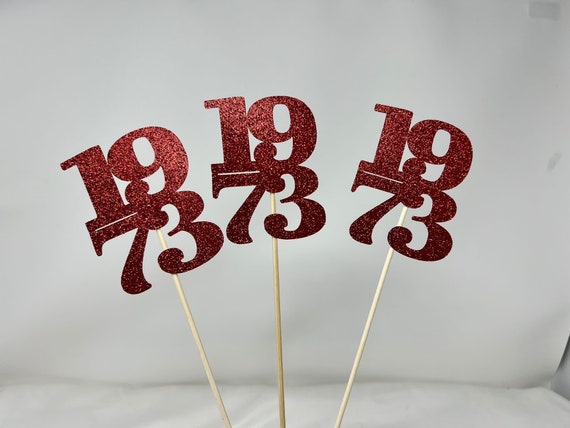 Set of 3 sticks, 1973 Class Reunion Centerpiece, 50 years class Anniversary, 50th Celebration, Centerpieces, Class Reunion Decoration