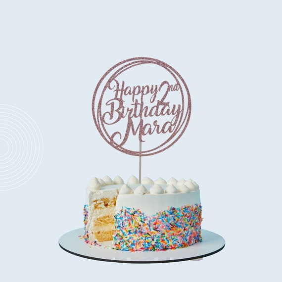 Birthday Cake Topper, Any number, Personalized cake topper, Circle Birthday Topper, Birthday Cake, Cake Topper, HBD topper