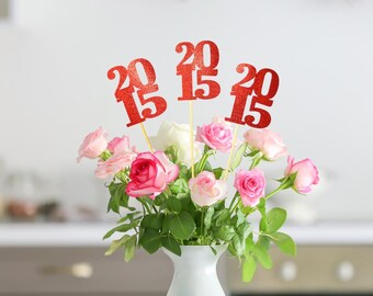 Set of 3 sticks 2015, Class Reunion Centerpiece, Class Reunion decoration, Class of 2015 decoration, Class Reunion items, Class of 2015