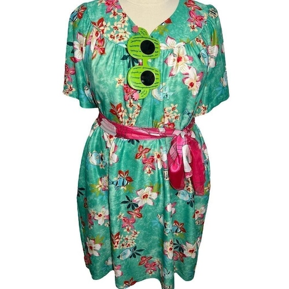 Vintage 80's Anthony Richards Green Floral Housed… - image 1