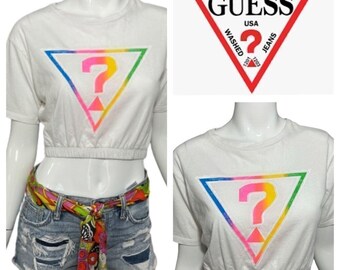 Y2K Guess Originals 1981 White Crop Top -- XS