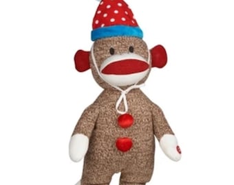 Gemmy Sock Monkey Animated Singing Toy &quot;They Say It&#39;s Your Birthday!&quot;