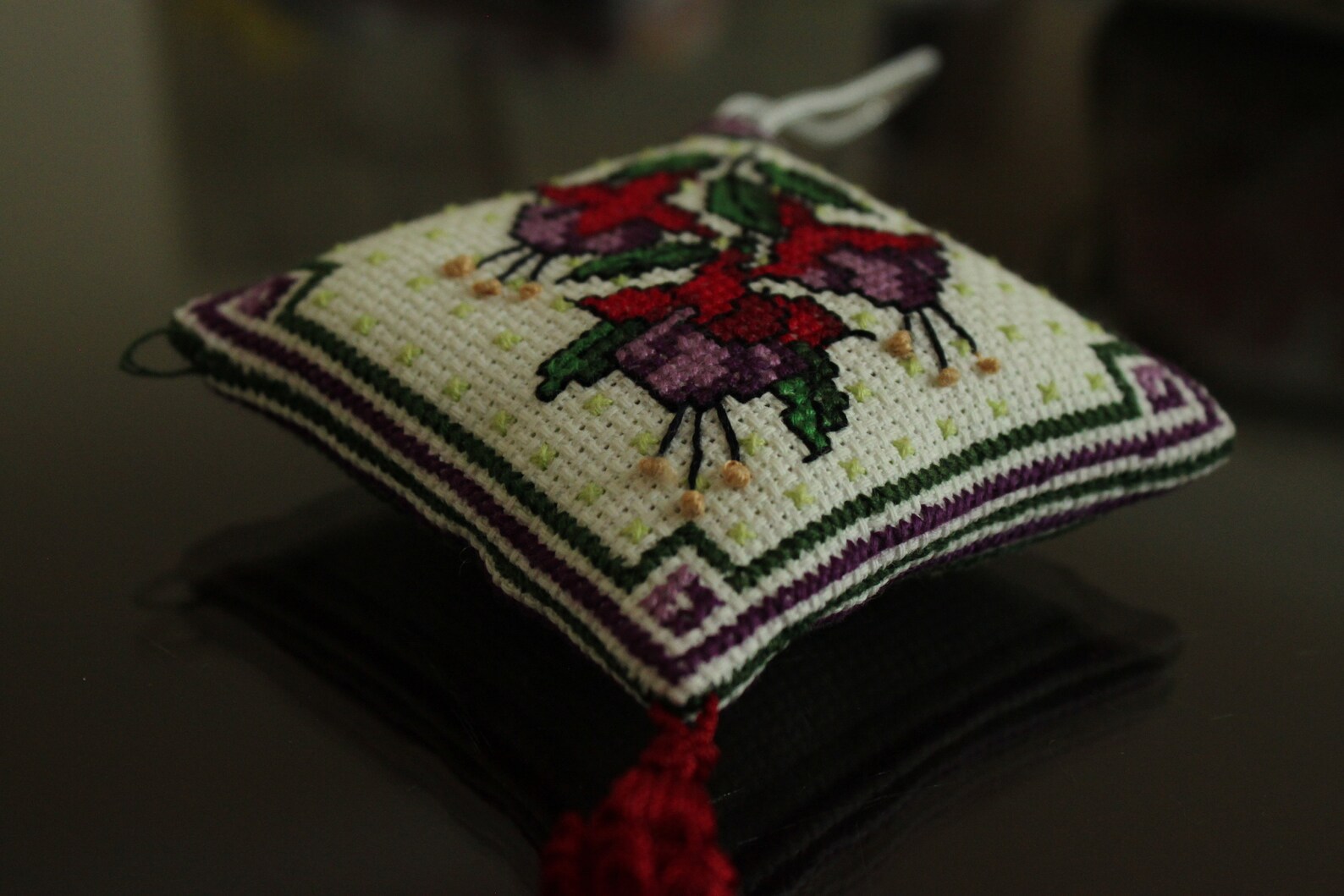 Handmade Cross Stitch Pin Cushion Unique Gift Sewing Etsy