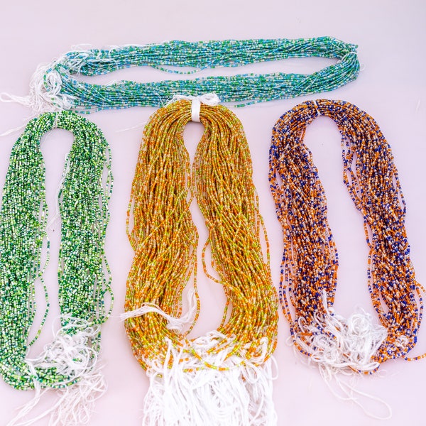 MAWUENA Authentic, Handmade, African Waist Beads from Recycled Glass, Vegan
