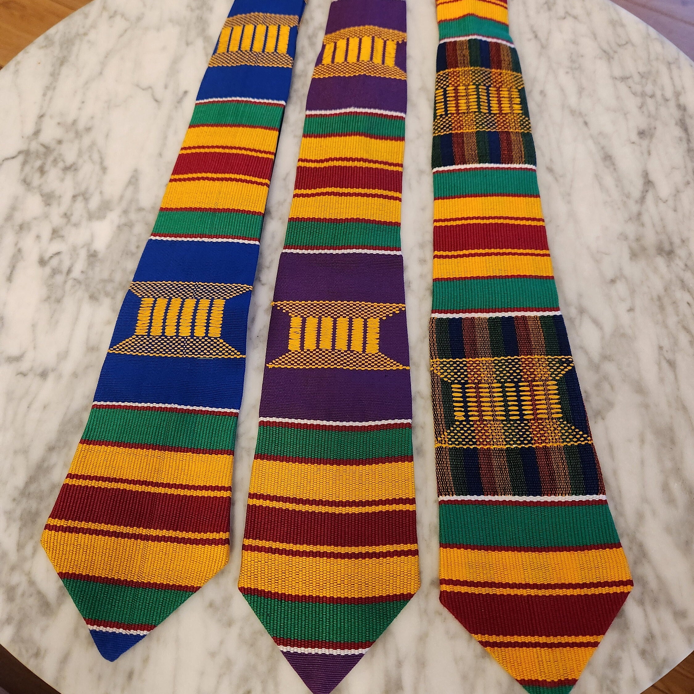 KOBLAVI GOLDEN STOOL Africa Handmade Mens Kente-Tie