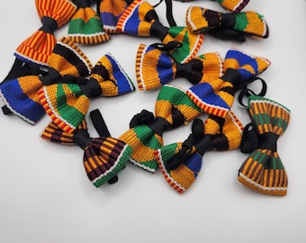 Pajarita de tela Kente hecha a mano: auténtico diseño africano para niños.