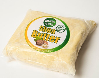 シアバター 1kg：オーガニック - 未精製、コールドプレス、100%ピュア、生＆天然