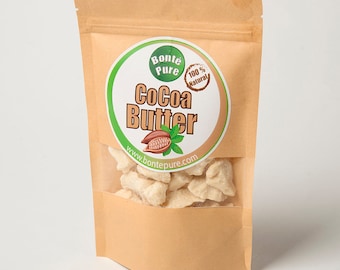 Manteca de cacao cruda / Sin refinar / Apta para uso alimentario / Cuidado natural de la piel / Ingrediente de belleza casero / Vegana / Manteca de cacao pura
