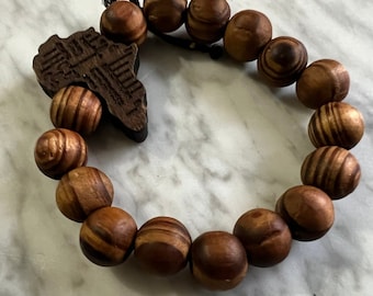 Makafui Handmade Africa Map Wooden Bead Bracelet