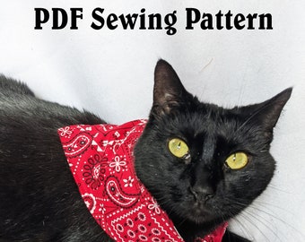 Cat / Small Dog Bandana Sewing Pattern - Reversible! Great for Beginners!