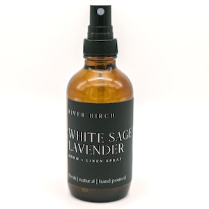 White Sage Lavender -Scented Spray | 4 oz Amber Bottle | Room and Linen Spray |  Home Fragrance | Luxury Signature Scent | Handmade in Texas