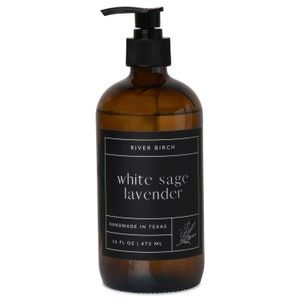 White Sage Lavender Hand Soap: Vegan Hydrating Hand Wash (16 Fl Oz)