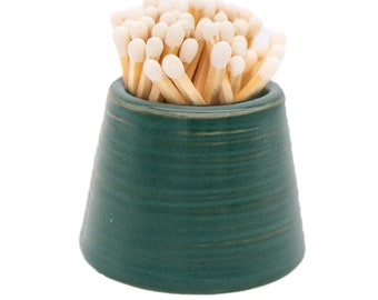 Green Ceramic Match Holder with Striker on Bottom- Matches Not included