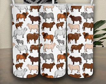 Brahman Cattle Seamless 20oz Tumbler PNG Digital Download Seamless Tumbler Wrap Western Tumbler Wrap Brahma Cattle PNG Brahma Tumbler Wrap