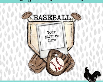 Baseball Kid's Polaroid Sublimation PNG Baseball Mama Picture Design Cute Customized Baseball Mom Sublimation PNG DTF Design Baseball Mom