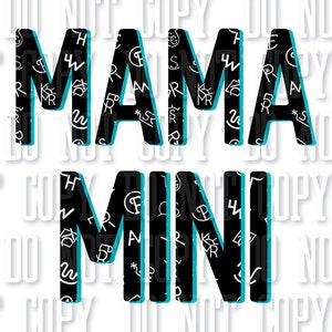 Mama and Mini Cattle Brand Sublimation Design Bundle PNG JPEG Western Punchy Digital Download