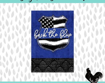Back the Blue Garden-vlagsjabloon Sublimatie DTF PNG Rechtshandhaving Appreciatie Sublimatie Vlagontwerp Back the Blue-ontwerp