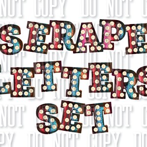 Serape Marquee Letters Set Sublimation PNG Hot Pink Turquoise Aztec Print Marquee Letters Alphabet Set Western Letters Sublimation PNG