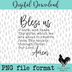 The Lord&#39;s Prayer Sublimation PNG Tea Towel Christian Jesus Gift Bless Us O Lord Digital Download Sublimation Towel Design Kitchen