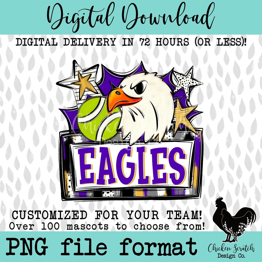 Custom Tennis Team School Spirit Mascot Sublimation DTF PNG Digital ...