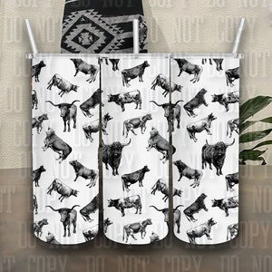 Cows Seamless 20oz Tumbler Wrap Western Sublimation Tumblers  White PNG Digital Download Punchy Country Exclusive Design Punchy Tumbler