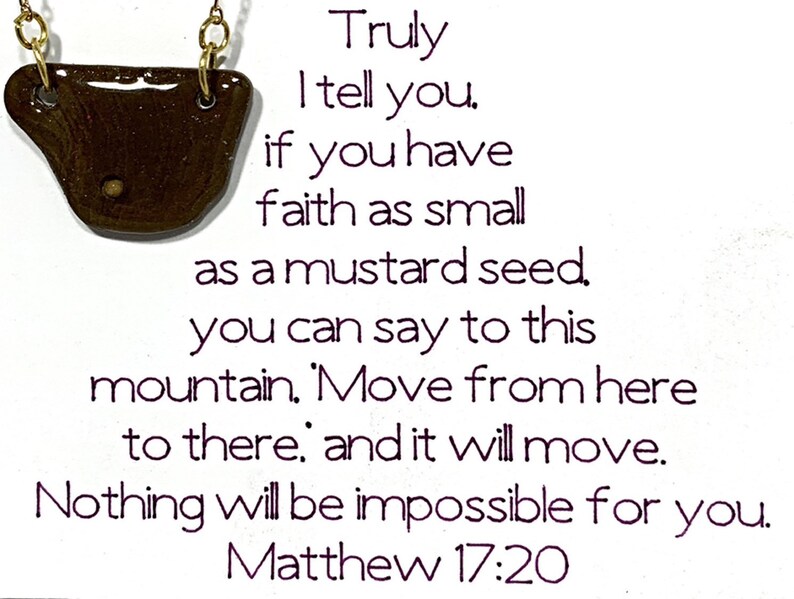 Faith Like a Mustard Seed Pendant Necklace Faith Necklace Etsy