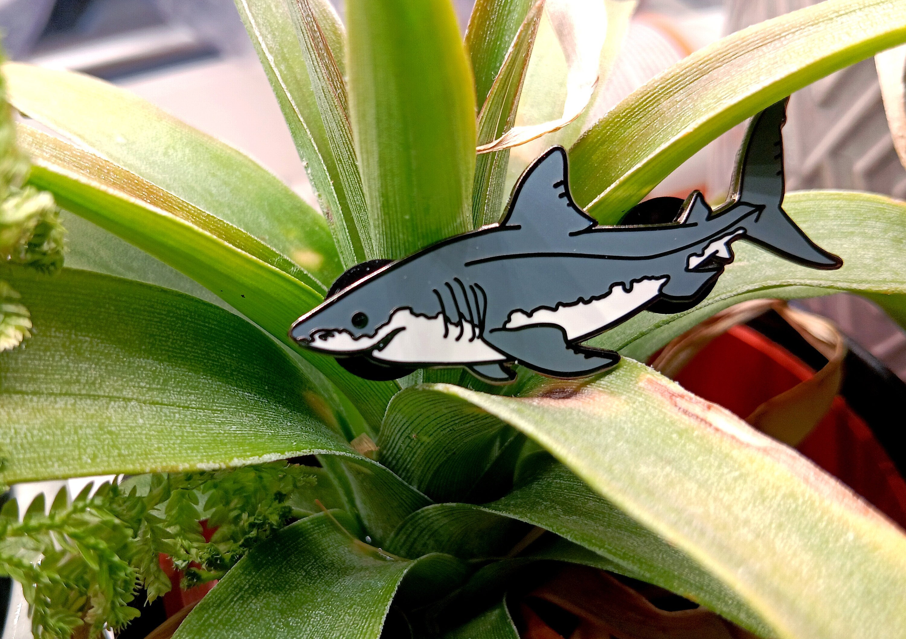Great White Shark - Lapel pin gift sharks fish snorkel marine life