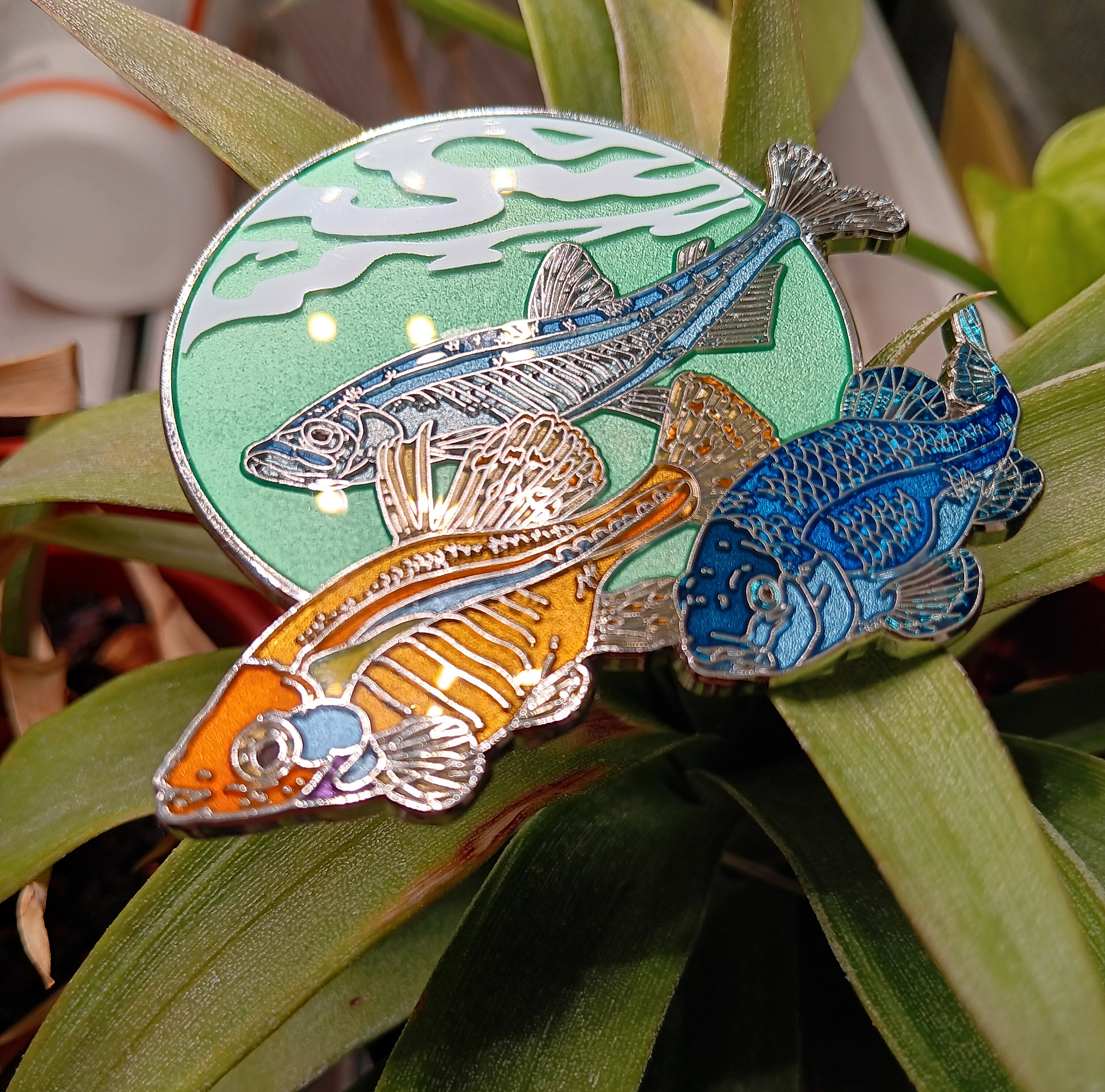 Moonrise Enamel Pin - Endangerd Fish - Delta Smelt - Golden Skiffia - Devil's Hole Pupfish