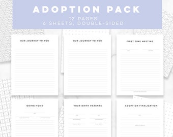 ADOPTION JOURNAL pages, modern baby book, adoption journal, adoption journey, baby memory book, pregnancy memory book, adoption baby book