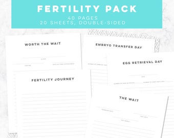 FERTILITY pack for modern baby book, pregnancy diary, IVF journal, IUI baby book, baby memory book, pregnancy memory book, infertility