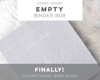 BABY MEMORY BOOK, empty cloth binder, Empty Binder for additional inserts, modern baby book, pregnancy journal, baby keepsake, cloth binder